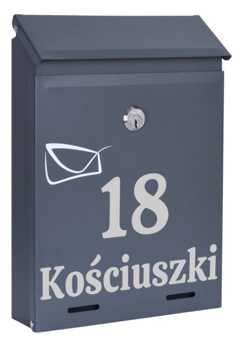 Skrzynka pocztowa na listy Odvin antracyt z napisami Skrzynka pocztowa na listy Odvin antracyt z napisami