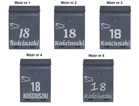 Skrzynka pocztowa na listy Odvin antracyt z napisami Skrzynka pocztowa na listy Odvin antracyt z napisami