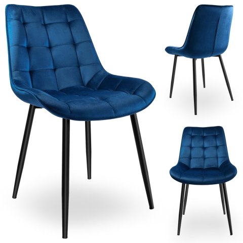 Krzesło welurowe NORMAN Velvet granatowe Krzesło welurowe NORMAN Velvet granatowe