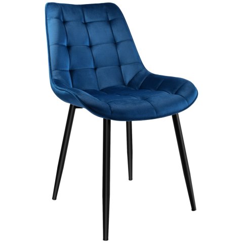 Krzesło welurowe NORMAN Velvet granatowe Krzesło welurowe NORMAN Velvet granatowe
