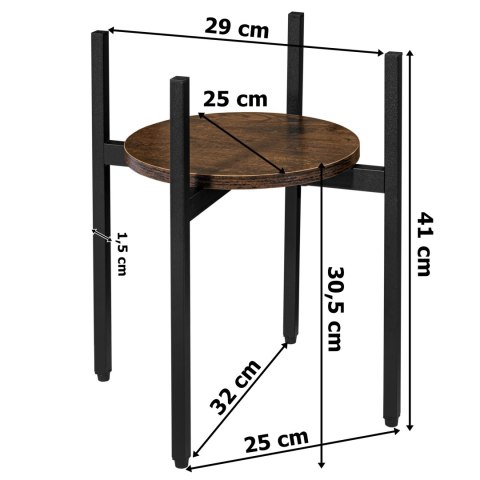 Kwietnik stojący loftowy Torre Rustic 40 cm czarny Kwietnik stojący loftowy Torre Rustic 40 cm czarny