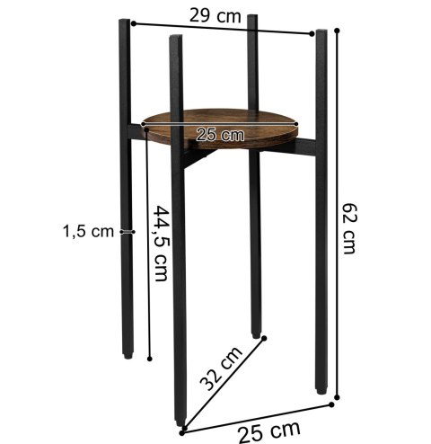 Kwietnik stojący loftowy Torre Rustic 60 cm czarny Kwietnik stojący loftowy Torre Rustic 60 cm czarny