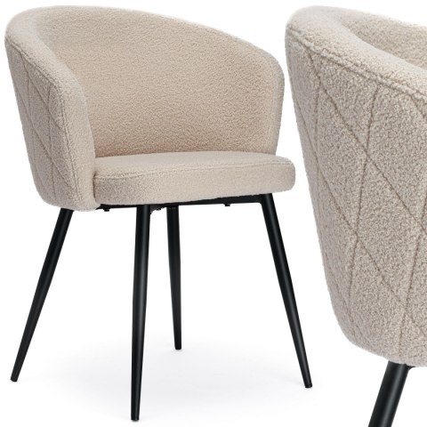 Krzesło boucle HAMPTON teddy beżowe Krzesło boucle HAMPTON teddy beżowe