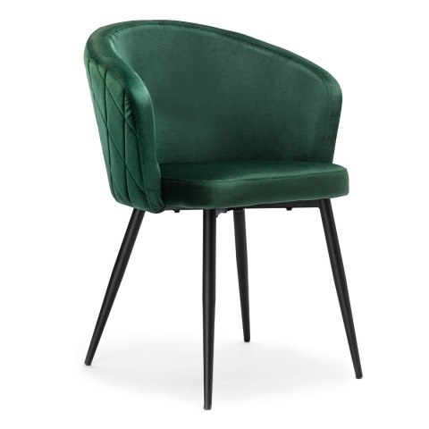 Krzesło welurowe HAMPTON VELVET ciemnozielone Krzesło welurowe HAMPTON VELVET ciemnozielone