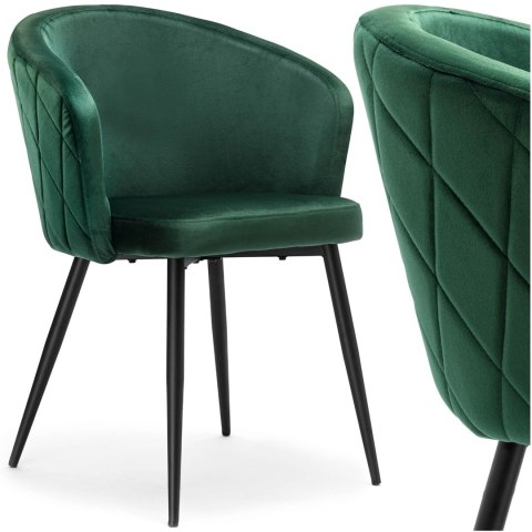 Krzesło welurowe HAMPTON VELVET ciemnozielone Krzesło welurowe HAMPTON VELVET ciemnozielone