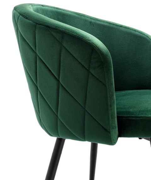 Krzesło welurowe HAMPTON VELVET ciemnozielone Krzesło welurowe HAMPTON VELVET ciemnozielone