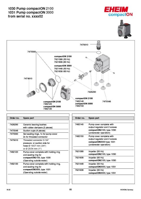 EHEIM pompa compactON 2100 ( 1030220 ) EHEIM pompa compactON 2100 ( 1030220 )
