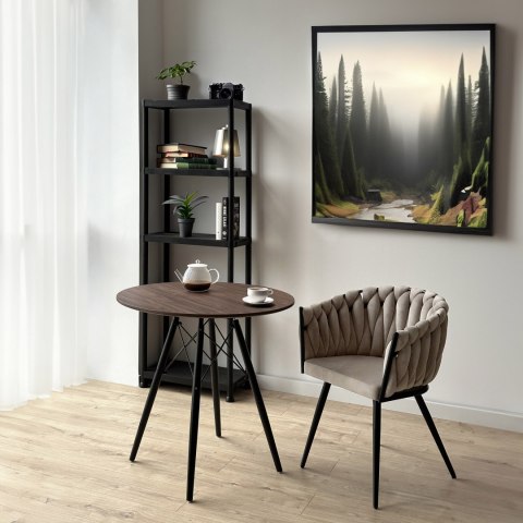 Krzesło welurowe plecione ASTON VELVET taupe Krzesło welurowe plecione ASTON VELVET taupe
