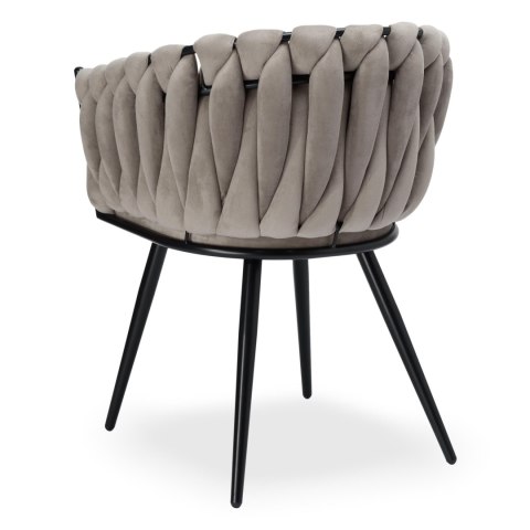 Krzesło welurowe plecione ASTON VELVET taupe Krzesło welurowe plecione ASTON VELVET taupe