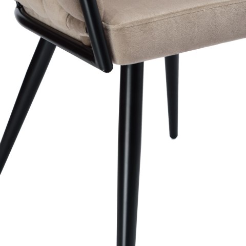 Krzesło welurowe plecione ASTON VELVET taupe Krzesło welurowe plecione ASTON VELVET taupe