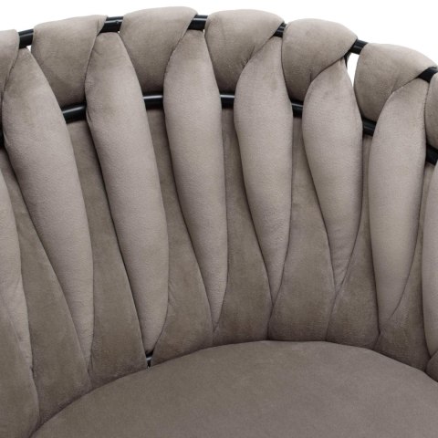 Krzesło welurowe plecione ASTON VELVET taupe Krzesło welurowe plecione ASTON VELVET taupe