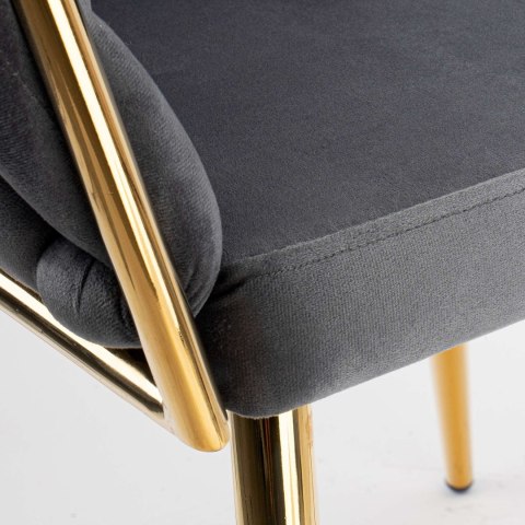 Krzesło welurowe plecione COFTON gold VELVET grafitowy Krzesło welurowe plecione COFTON gold VELVET grafitowy