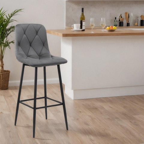 Hoker barowy KINGSTON grafitowy Velvet Hoker barowy KINGSTON grafitowy Velvet