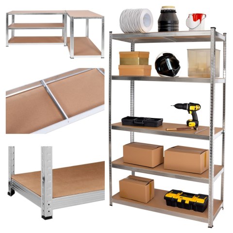 Regał stalowy magazynowy 200kg 5 poziomów 205x120x45 cm ocynkowany Regał stalowy magazynowy 200kg 5 poziomów 205x120x45 cm ocynkowany