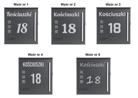 Skrzynka pocztowa na listy Miluz antracyt z napisami Skrzynka pocztowa na listy Miluz antracyt z napisami