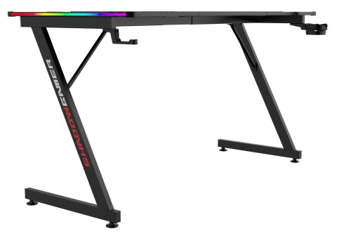 Biurko gamingowe SHADOW GAMER 2.0 140 cm LED RGB podkładka Biurko gamingowe SHADOW GAMER 2.0 140 cm LED RGB podkładka