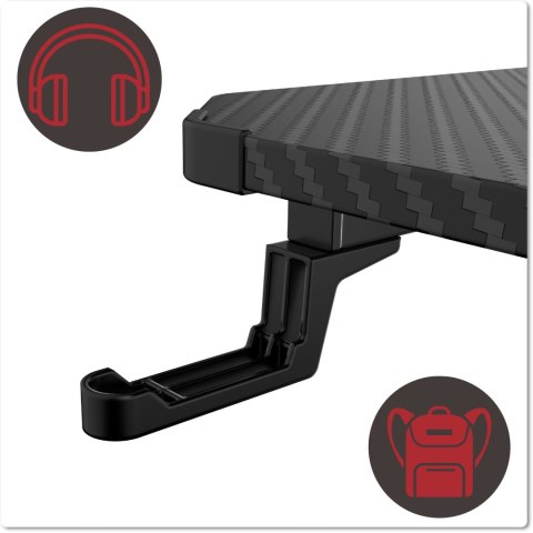 Biurko gamingowe SHADOW GAMER 2.0 140 cm LED RGB podkładka Biurko gamingowe SHADOW GAMER 2.0 140 cm LED RGB podkładka
