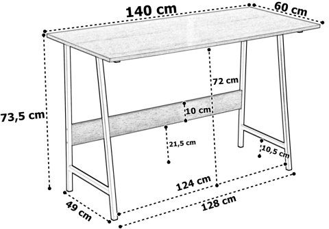 Biurko loftowe komputerowe GRENEN MODERN OAK Biurko loftowe komputerowe GRENEN MODERN OAK
