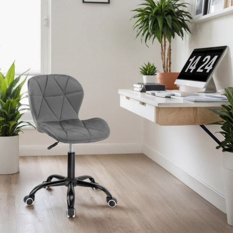 Fotel biurowy na kółkach Spiner Black grafitowy velvet Fotel biurowy na kółkach Spiner Black grafitowy velvet