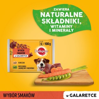 Pedigree Mokra Karma Dla Dorosłych Psów W Galaretce (Z Wołowiną, Z Drobiem) 4x100g Pedigree