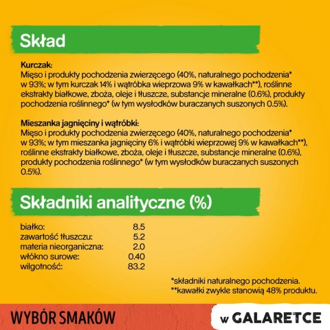 Pedigree Mokra Karma Dla Dorosłych Psów W Galaretce (Z Wołowiną, Z Drobiem) 4x100g Pedigree Pedigree Mokra Karma Dla Dorosłych Psów W Galaretce (Z Wołowiną, Z Drobiem) 4x100g Pedigree