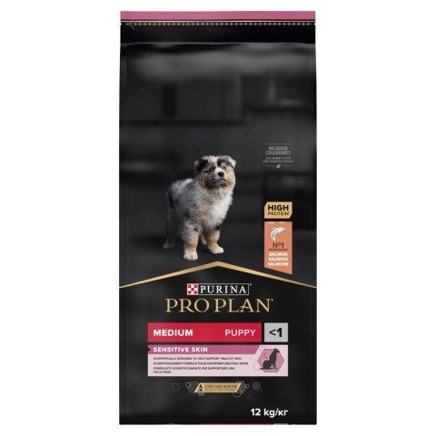 Purina Pro Plan Medium Puppy Sensitive Optiderma Łosoś I Ryż 12kg Purina Pro Plan Purina Pro Plan Medium Puppy Sensitive Optiderma Łosoś I Ryż 12kg Purina Pro Plan