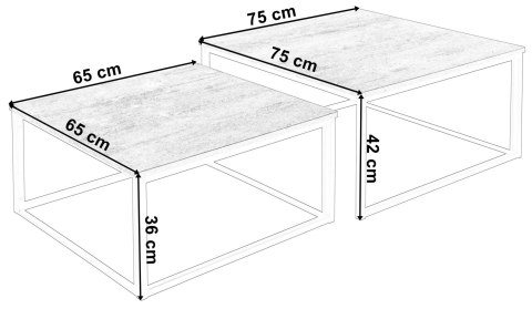 Zestaw 2 stolików skandynawskich VELEN BIAŁY CRAFT 2w1 Zestaw 2 stolików skandynawskich VELEN BIAŁY CRAFT 2w1