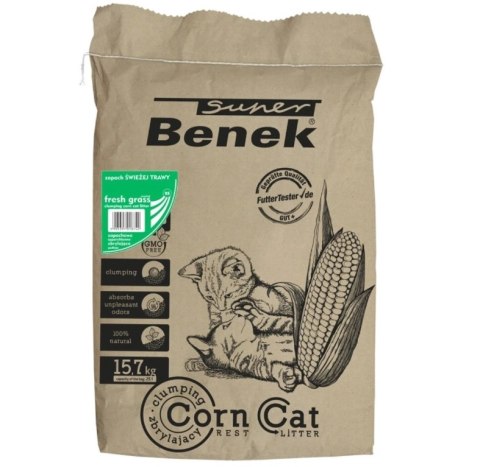 CERTECH-SUPER BENEK Corn Cat Świeża Trawa 25l Certech-Super Benek CERTECH-SUPER BENEK Corn Cat Świeża Trawa 25l Certech-Super Benek