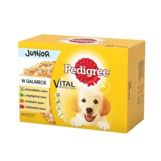 Pedigree Mokra Karma Dla Szczeniąt Mix Smaków Kurczak Z Ryżem, Jagnięcina Z Ryżem, Drób Z Ryżem I Wołowina Z Ryżem W Galaretce 1 Pedigree