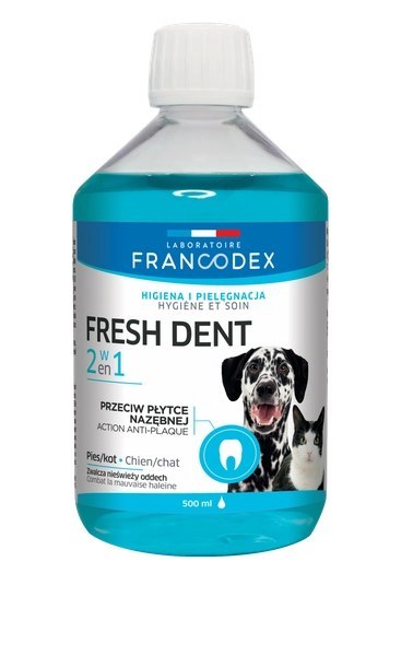 Zolux Francodex Fresh Dent Płyn Do Higieny Jamy Ustnej Dla Psów I Kotów 500ml Francodex Zolux Francodex Fresh Dent Płyn Do Higieny Jamy Ustnej Dla Psów I Kotów 500ml Francodex