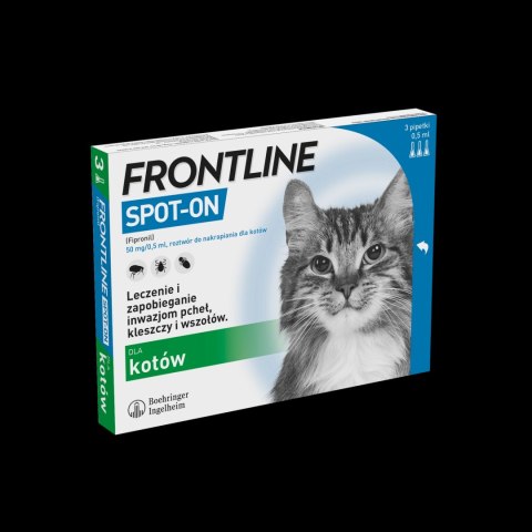 FRONTLINE Spot On Dla Kotów 3x0,5ml Frontline (Boehringer Ingelheim) FRONTLINE Spot On Dla Kotów 3x0,5ml Frontline (Boehringer Ingelheim)