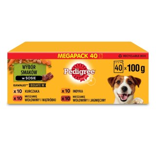 Pedigree Mokra Karma Dla Dorosłych Psów Saszetka Mix Smaków (Z Kurczakiem I Warzywami, Z Wołowiną I Warzywami, Z Indykiem I Marc Pedigree