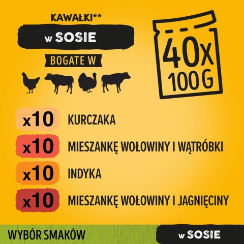 Pedigree Mokra Karma Dla Dorosłych Psów Saszetka Mix Smaków (Z Kurczakiem I Warzywami, Z Wołowiną I Warzywami, Z Indykiem I Marc Pedigree Pedigree Mokra Karma Dla Dorosłych Psów Saszetka Mix Smaków (Z Kurczakiem I Warzywami, Z Wołowiną I Warzywami, Z Indykiem I Marc Pedigree