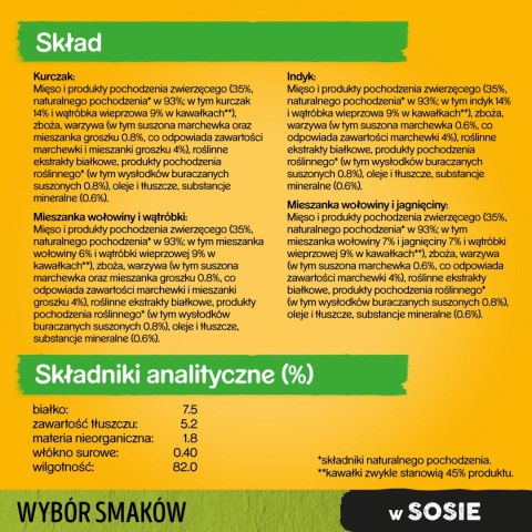 Pedigree Mokra Karma Dla Dorosłych Psów Saszetka Mix Smaków (Z Kurczakiem I Warzywami, Z Wołowiną I Warzywami, Z Indykiem I Marc Pedigree Pedigree Mokra Karma Dla Dorosłych Psów Saszetka Mix Smaków (Z Kurczakiem I Warzywami, Z Wołowiną I Warzywami, Z Indykiem I Marc Pedigree
