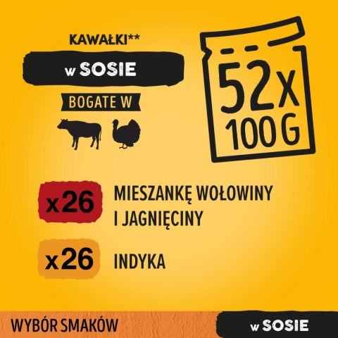 Pedigree Mokra Karma Dla Dorosłych Psów W Sosie (Z Wołowiną I Jagnięciną, Z Indykiem I Marchewką) 4x100g Pedigree Pedigree Mokra Karma Dla Dorosłych Psów W Sosie (Z Wołowiną I Jagnięciną, Z Indykiem I Marchewką) 4x100g Pedigree