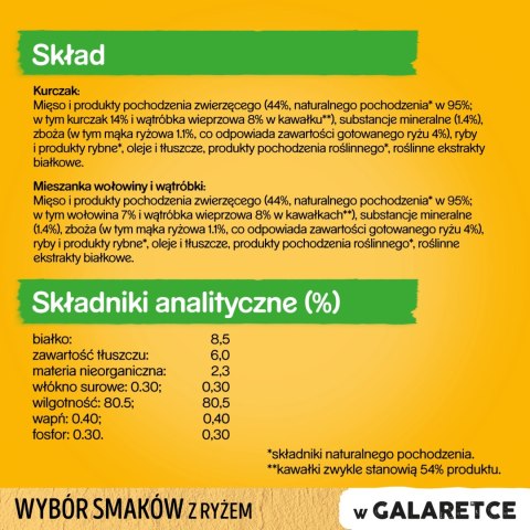 Pedigree Mokra Karma Dla Szczeniąt W Galaretce (Z Kurczakiem I Ryżem, Z Wołowiną I Ryżem) 4x100g Pedigree Pedigree Mokra Karma Dla Szczeniąt W Galaretce (Z Kurczakiem I Ryżem, Z Wołowiną I Ryżem) 4x100g Pedigree
