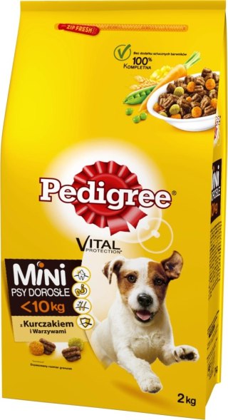 Pedigree Sucha Karma Dla Dorosłych Psów Małych Ras Z Kurczakiem I Warzywami 2kg Pedigree