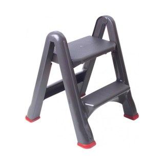 Curver Drabinka Taboret Składany Grafitowo-Czerwony 63 cm Curver