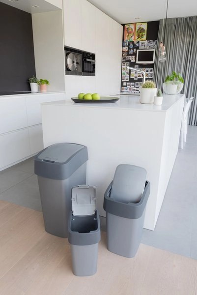 Curver Flip Bin Kosz Na Śmieci Szaro-Grafitowy 10l Curver Curver Flip Bin Kosz Na Śmieci Szaro-Grafitowy 10l Curver
