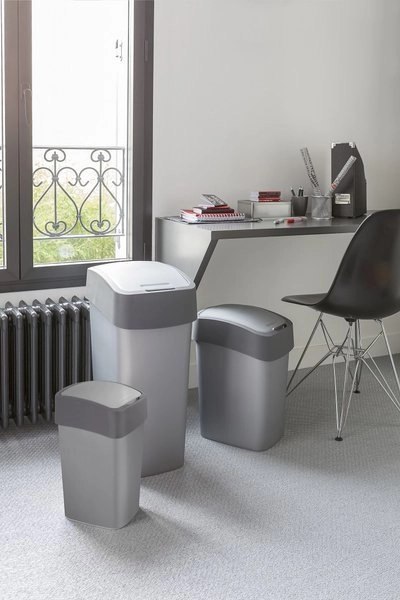 Curver Flip Bin Kosz Na Śmieci Szaro-Grafitowy 10l Curver Curver Flip Bin Kosz Na Śmieci Szaro-Grafitowy 10l Curver