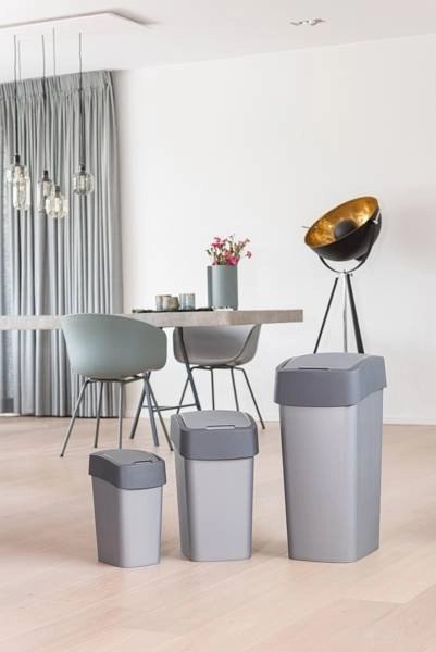 Curver Flip Bin Kosz Na Śmieci Szaro-Grafitowy 10l Curver Curver Flip Bin Kosz Na Śmieci Szaro-Grafitowy 10l Curver
