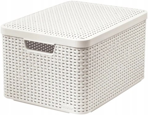 Curver Koszyk Z Pokrywą Rattan Style Kremowy L Curver Curver Koszyk Z Pokrywą Rattan Style Kremowy L Curver