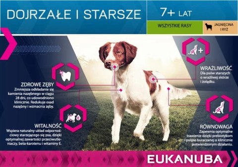 Eukanuba Mature&Senior Small & Medium Breeds Lamb & Rice 12kg