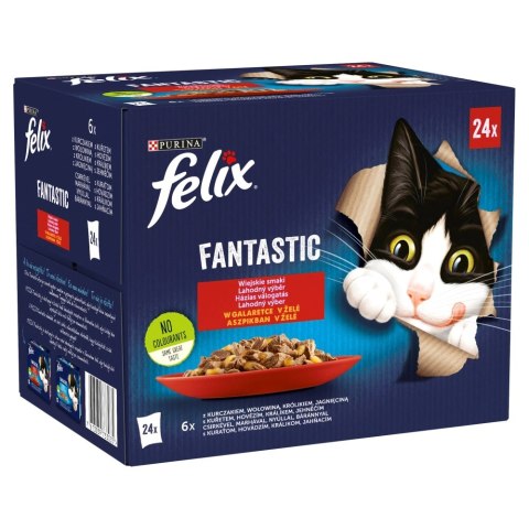 Felix Fantastic Wiejskie Smaki W Galaretce 24x85g Felix Felix Fantastic Wiejskie Smaki W Galaretce 24x85g Felix