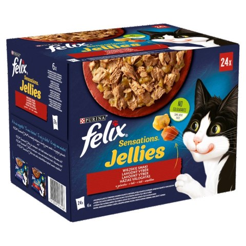 Felix Sensations Jellies Wiejskie Smaki W Galaretce 24x85g Felix Felix Sensations Jellies Wiejskie Smaki W Galaretce 24x85g Felix