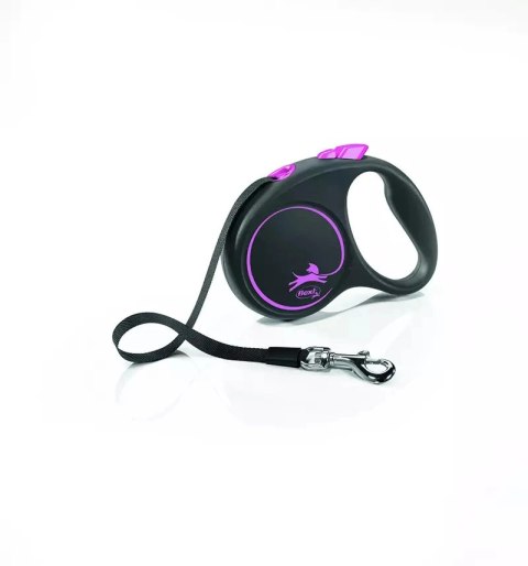 Flexi Smycz Black Design L Taśma 5m Do 50kg Różowa Flexi Flexi Smycz Black Design L Taśma 5m Do 50kg Różowa Flexi