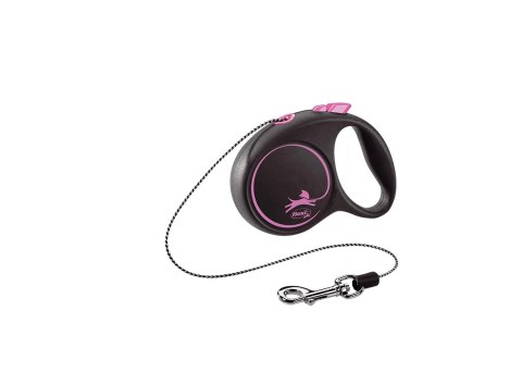 Flexi Smycz Black Design XS Linka 3m Do 8kg Różowa Flexi Flexi Smycz Black Design XS Linka 3m Do 8kg Różowa Flexi