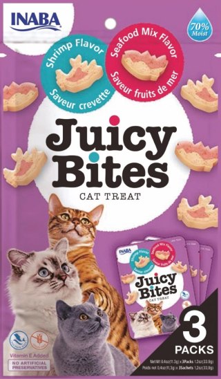 INABA Ciao Juicy Bites Krewetki I Owoce Morza 3x11,3g INABA