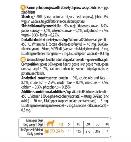 Dolina Noteci Premium Pure Gęś Z Jabłkiem 800g Dolina Noteci Dolina Noteci Premium Pure Gęś Z Jabłkiem 800g Dolina Noteci