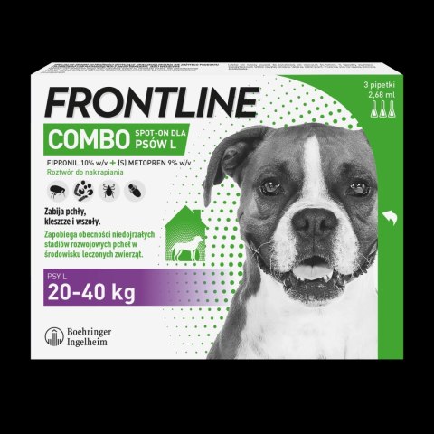FRONTLINE Combo Spot-On Dla Psów 3x2,68ml Frontline (Boehringer Ingelheim) FRONTLINE Combo Spot-On Dla Psów 3x2,68ml Frontline (Boehringer Ingelheim)
